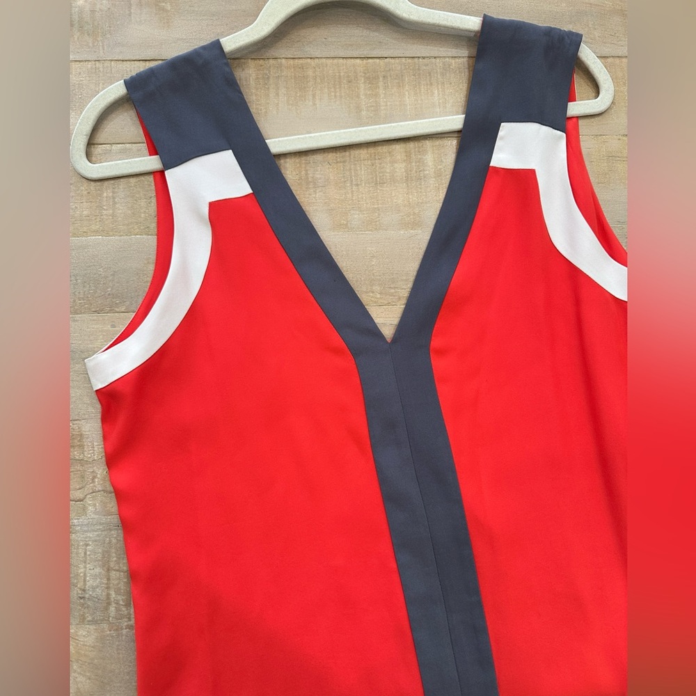 Parker 100% silk orange sleeveless short mini dress
